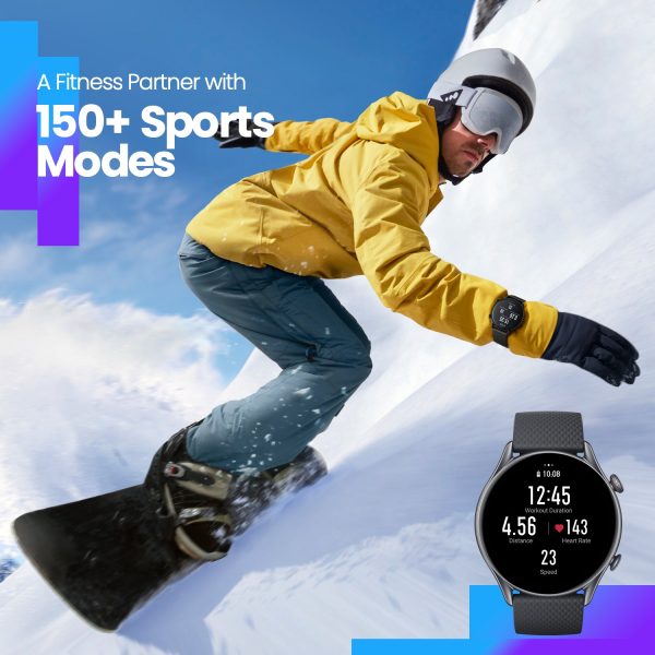 Amazfit GTR 3 Pro SmartWatch Black / Brown - Image 6