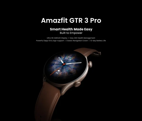 Amazfit GTR 3 Pro SmartWatch Black / Brown - Image 2