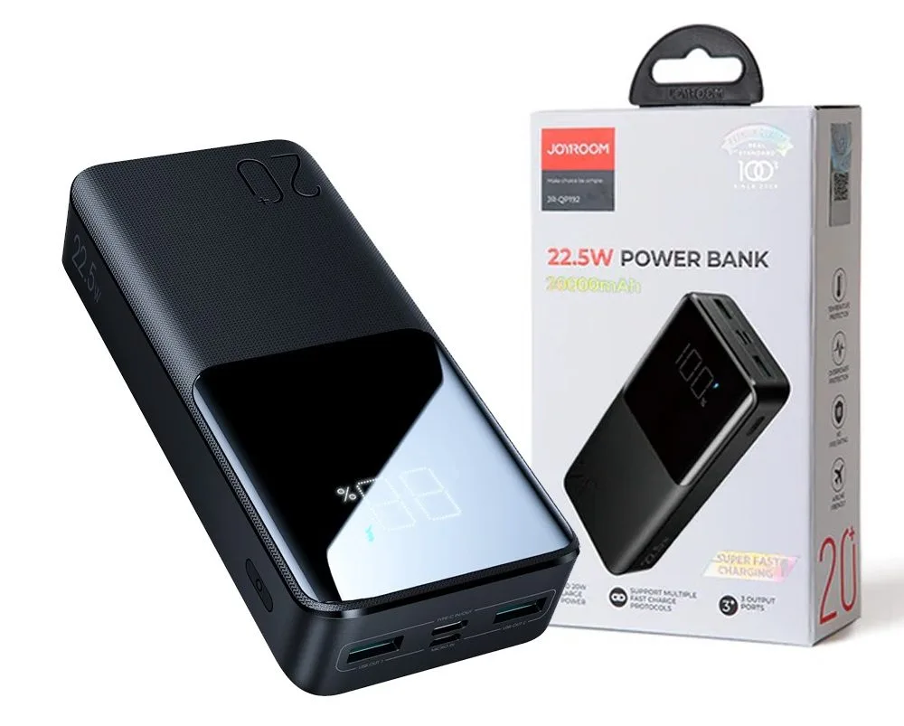 JOYROOM JR-QP192 20,000mAh 22.5W Ultra-Fast Charging Power Bank 2-Input 3-Output