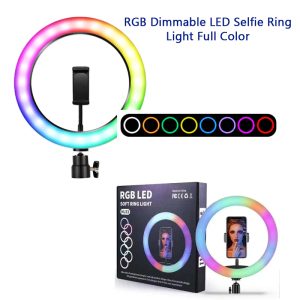33CM RGB LED STUDIO CAMERA RING LIGHT PHOTOGRAPHY WITH MOBILE HOLDER MJ33