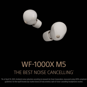 Sony WF-1000XM5 Earbuds with Active Noise Cancellation