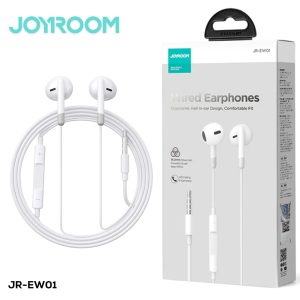 JOYROOM EW01 3.5MM Wired Series Half In-Ear Wired Earphones White