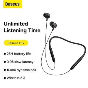 Baseus Bowie P1x In-ear Neckband Wireless Earphones Black
