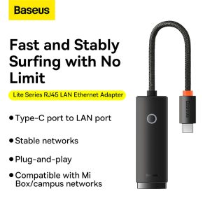 Baseus Lite Series Ethernet Adapter Type-C to RJ45 LAN Port (1000Mbps)