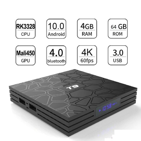 SMART BOX T9 4GB RAM 64GB STORAGE ORIGINAL QUAD CORE 4K ULTA HD LATEST ANDROID VERSION