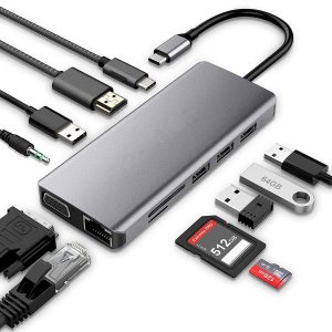 11 IN1 MULTI PORT TYPE C TO USB C 4K HDMI ADAPTER USB HUB NETFLIX & YOUTUBE SUPPORTED