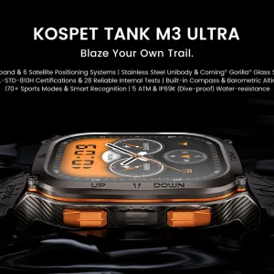 Kospet Tank M3 Ultra Rugged SmartWatch with 1.96″ Always on Amoled Display & Bluetooth Calling