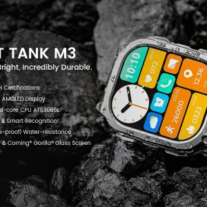 Kospet Tank M3 Rugged SmartWatch with 1.96″ Always on Amoled Display & Bluetooth Calling