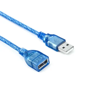 USB EXTENSION MALE TO FEMALE 2.0 CRYSTAL BLUE 3M 3 Meter