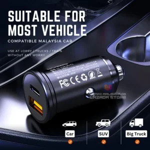 Remax RCC358 Siya Series 30W PD C + QC USB Multi compatible Fast Car Charger