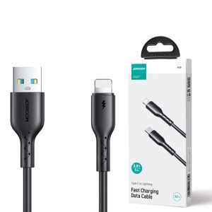 Joyroom SA26-AL3 USB A to Lightning Flash Charge Series 3A Fast Charging Data Cable 1 Meter Black