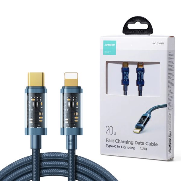 JOYROOM S-CL020A12 Type-C to Lightning 20W Data Cable 1.2 Meter Transparent Nylon
