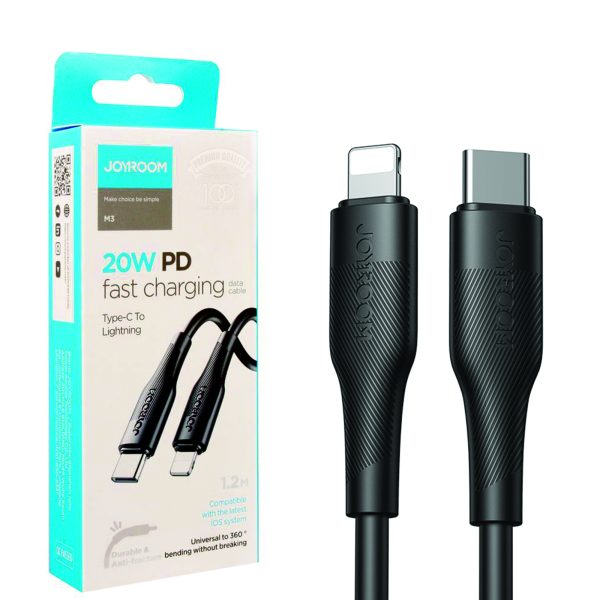 JOYROOM S-1224M3 TYPE-C TO LIGHTNING FAST CHARGING CABLE 1.2 METER BLACK