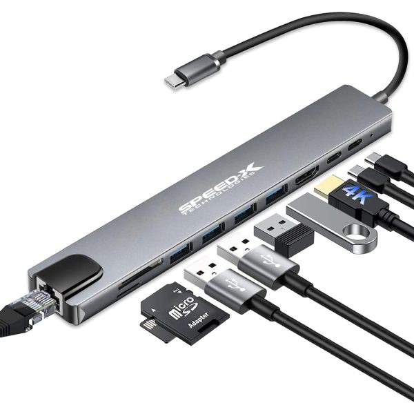 10 in 1 MULTI PORT Type C to USB HUB HDMI 4K LAN SD CARD CONVERTER