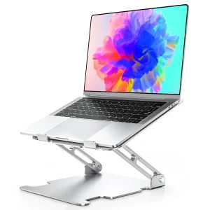 J24 Adjustable Laptop Stand with Fan Ergonimic Foldable Laptop Riser