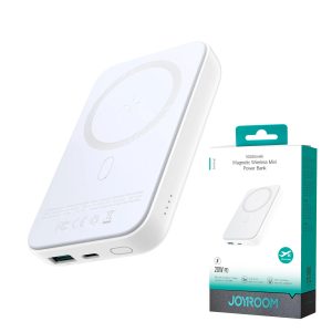JOYROOM JR-W020 Magnetic Wired + Wireless 2-In-1 Design Wireless Power Bank 10,000MAH White