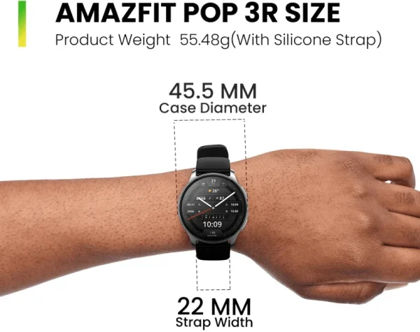Amazfit Pop 3R Smart Watch with 1.43″ AMOLED Display & Upto 12 Days Battery Life