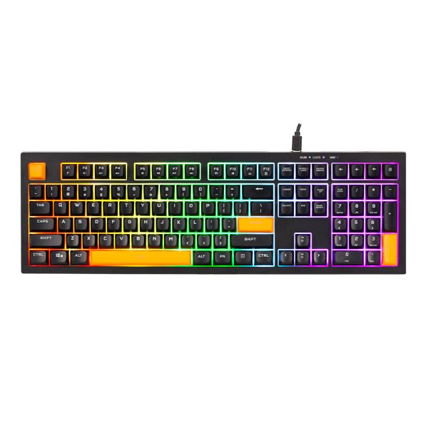 XTRIKE ME KB-512 BK 108 KEY WIRED MECHANICAL FEEL USB-C KEYBOARD BLACK