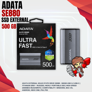 ADATA SE880 500GB External SSD 2000MB/s USB 3.2 Gen2 x2 Type-C
