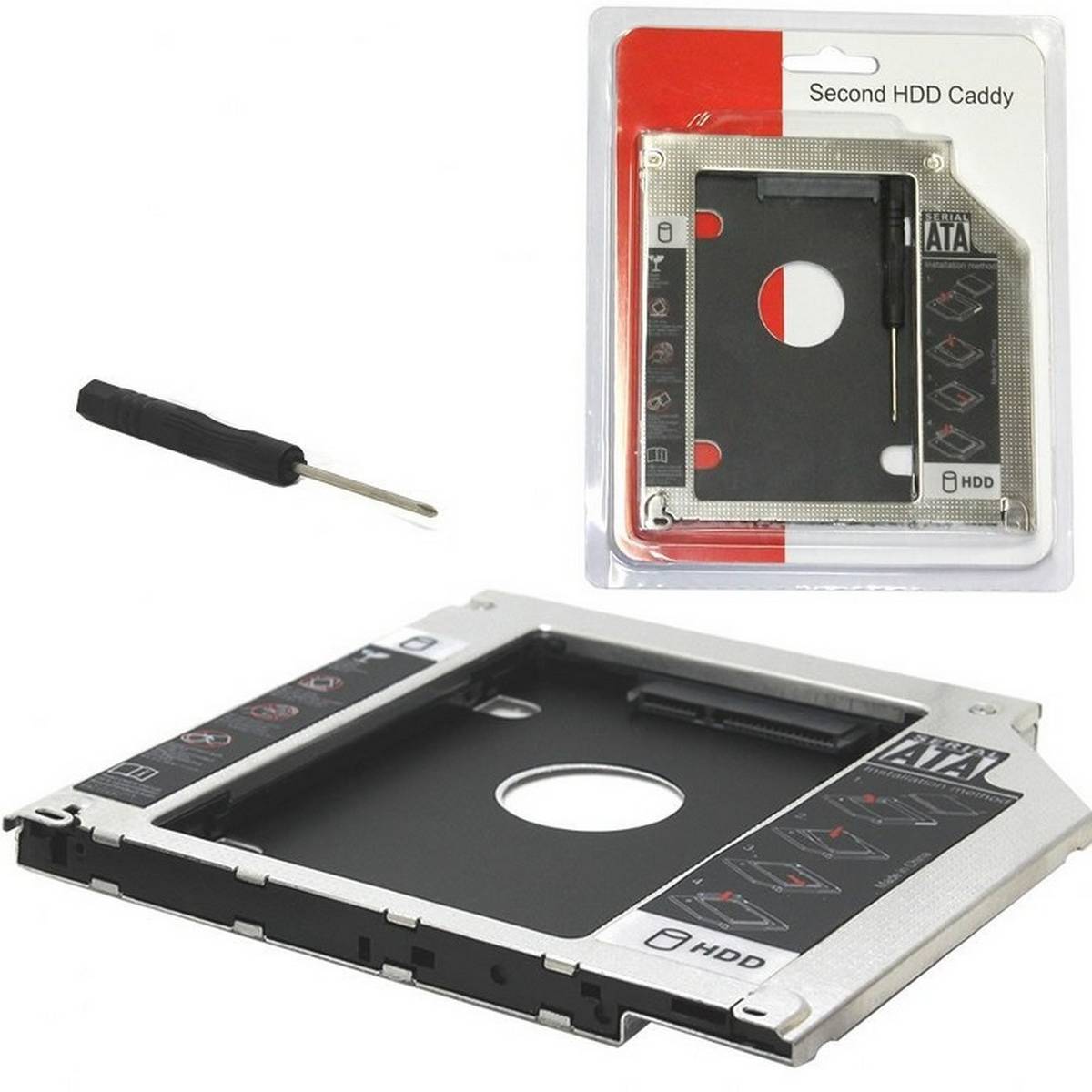 Universal SATA 3.0 2nd HDD Slim Caddy 9.5mm for Laptop