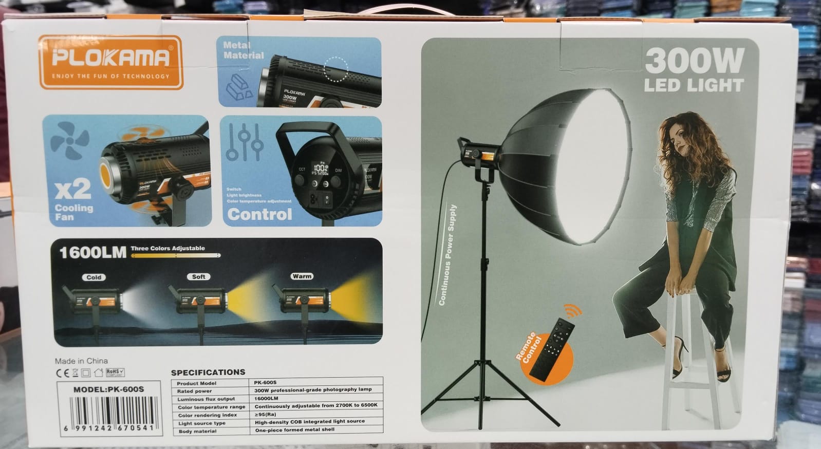 Plokama Pk600s 300W LED Light With 2.8M Tripod Stand & Softbox Balland Balloon - Image 3