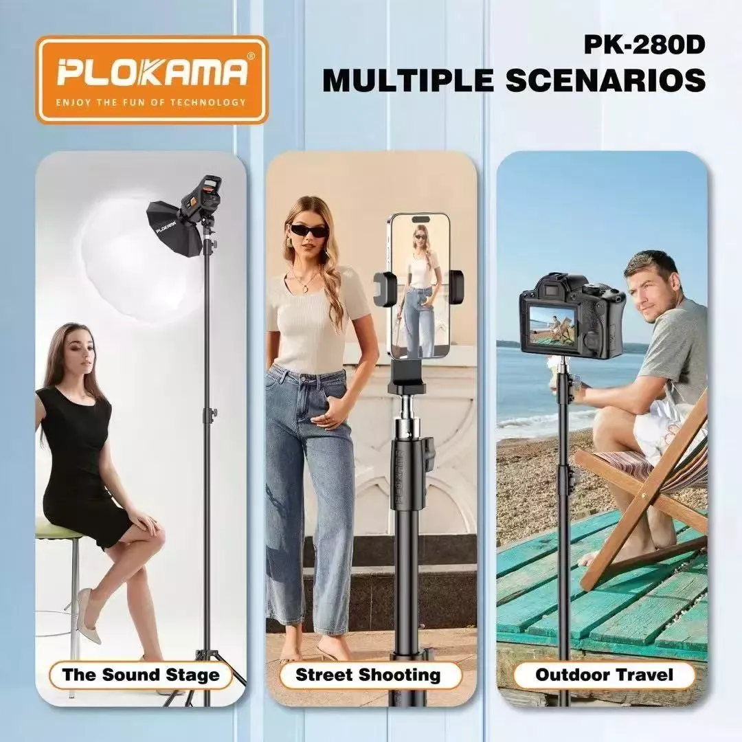PLOKAMA PROFESSIONAL Tripod PK280D 2.8m Light Stand Strong & Stable - Image 6