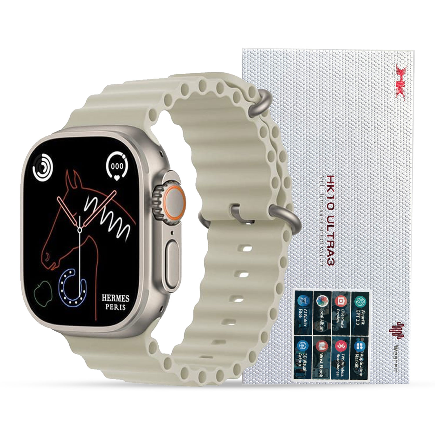 HK10 ULTRA 3 2.02 AMOLED DISPLAY G-SENSOR AI FEATURES WITH WEARFIT PRO APP 2 STRAPS - Image 2