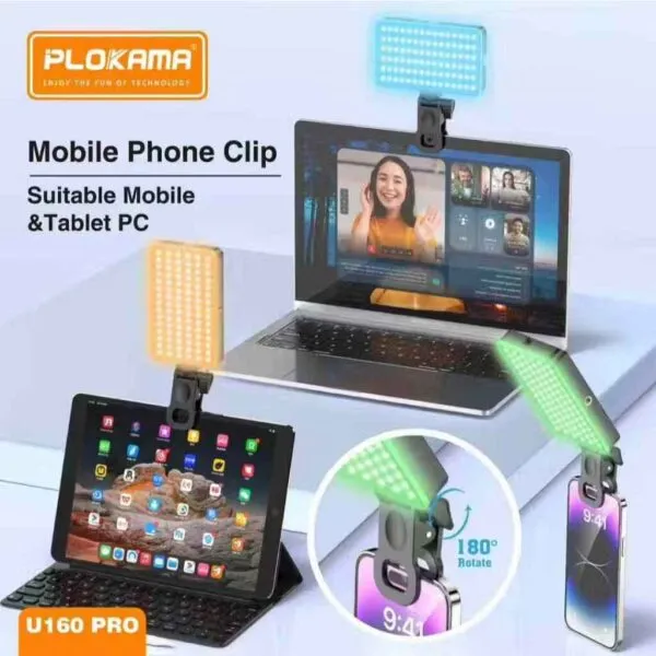 PLOKAMA U160 PRO RGB Portable LED Fill Light (Rechargeable) 2700-6500K | 2000mAh Battery - Image 4