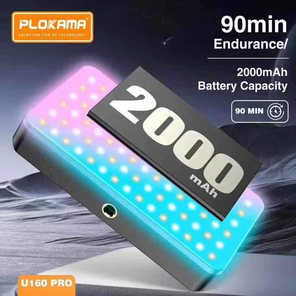 PLOKAMA U160 PRO RGB Portable LED Fill Light (Rechargeable) 2700-6500K | 2000mAh Battery - Image 6